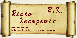 Risto Kecojević vizit kartica